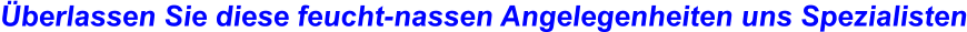 Überlassen Sie diese feucht-nassen Angelegenheiten uns Spezialisten